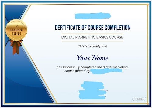 Certificate for Digital marketing.